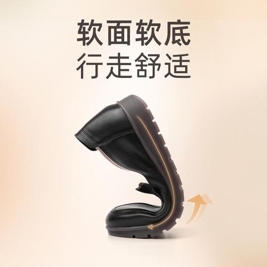 信诺真皮舒适女鞋中老年妈妈鞋软底2023秋新款平底拇外翻单鞋皮鞋23Q5039-1 商品图4