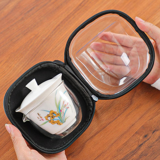 陶瓷功夫茶具户外便携式旅行茶具中式套装快客杯一壶三杯商务礼品 商品图3