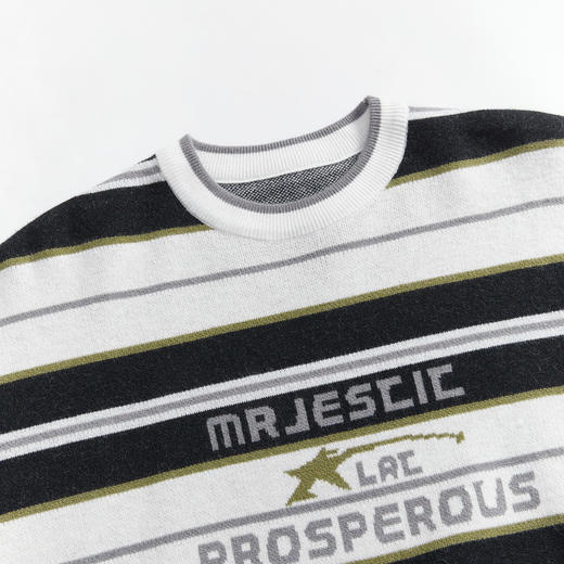 西遇美式条纹毛衣新款复古日系慵懒风oversize针织衫上衣男11932256 商品图5