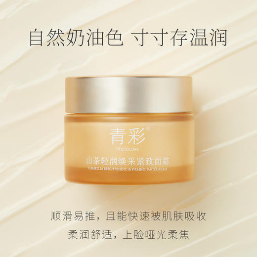 青彩山茶轻润焕采紧致面霜保湿滋润补水双肽无香精50g 商品图4