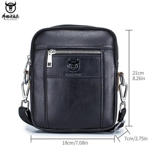 牛船长皮具新款真皮斜挎包男士休闲时尚单肩包头层牛皮手机小皮包 商品图1
