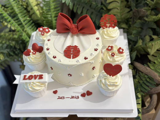 半翻糖订婚结婚蛋糕，希望每个值得纪念的日子，都有你的陪伴，请提前48小时预定 商品图6