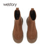 westory冬季透气增高袜靴女百搭中筒靴瘦瘦弹力靴W23DS82911 商品缩略图3