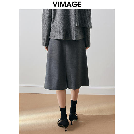 VIMAGE纬漫纪冬季新款修身显瘦高腰半裙半身裙V2006621半 商品图4
