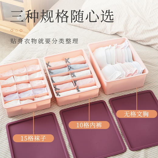【加高设计轻松收纳！内衣收纳盒】家用袜子内衣内裤三合一分格宿舍抽屉收纳盒衣物整理箱特价清仓 商品图0