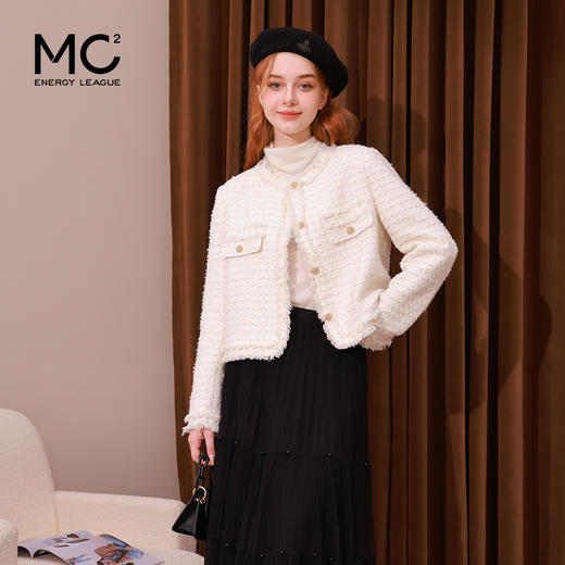 mc2法式小香风外套女2023秋冬新款名媛气质款重工花边高级感上衣 商品图2