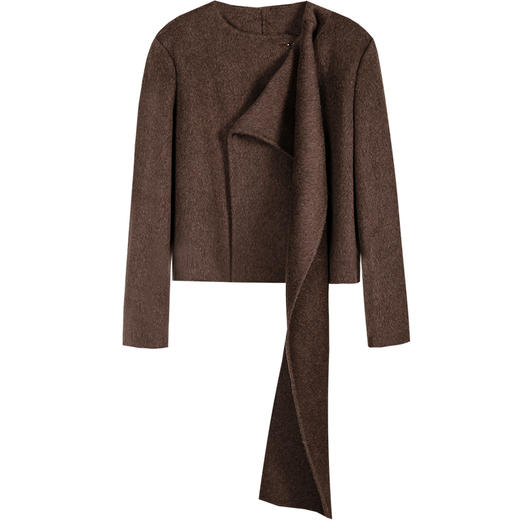 Self Who骆驼绒羊毛双面呢外套女秋冬2023新款高级感咖色毛呢大衣 商品图4