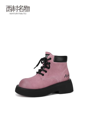 西村名物2023秋季新品复古英伦风大头马丁靴厚底圆头大黄靴T23DS45761