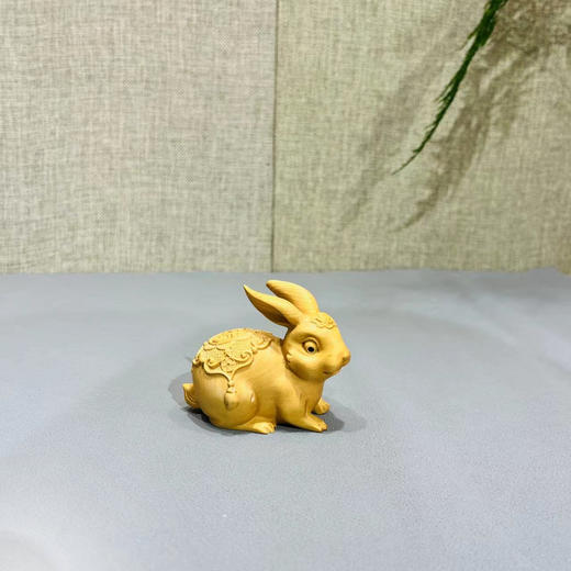 吉祥福兔°黄杨木摆件 商品图0