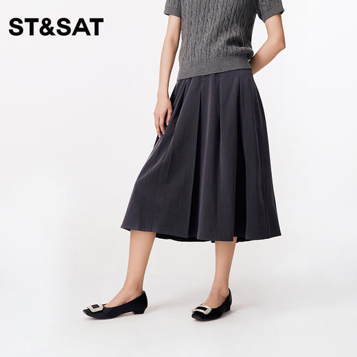 星期六气质方扣牛皮单鞋SS33111178 商品图4