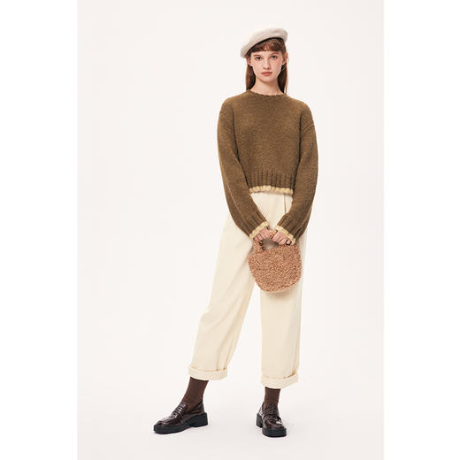 【严选】诗凡黎冬复古宽松阔腿锥形裤SEA150421 商品图1