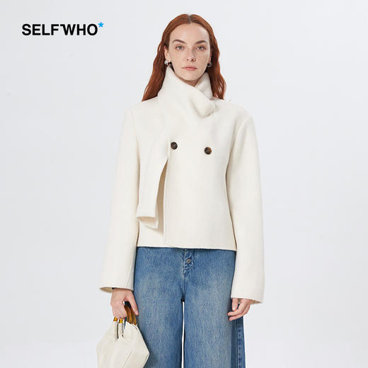 Self Who骆驼绒羊毛双面呢外套女秋冬2023新款高级感宽松毛呢大衣 商品图0