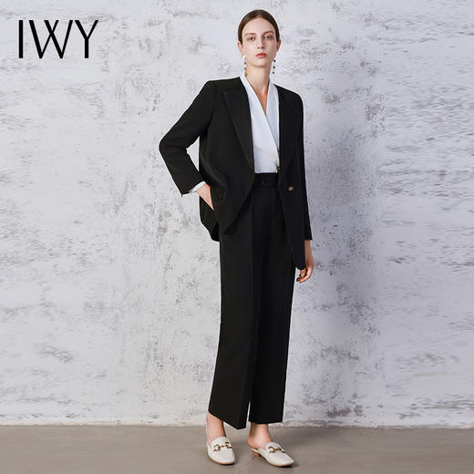 IWY/高端干练黑色职业西装套装女气质商务正装白领经理西服外套C13518+P33518 商品图1