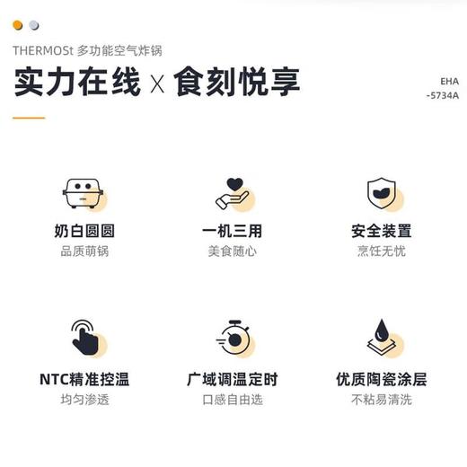 膳魔师空气炸锅小火锅炖煮多功能锅EHA-5734A 商品图2