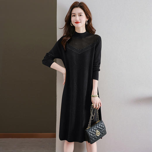 中年妈妈连衣裙，新款女早秋洋气减龄毛衣裙秋季长袖针织打底衫CC-33-62365 商品图2