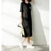64825【现货款】字母休闲短袖连衣裙女中长款2023夏季新款宽松洋气过膝T恤裙 商品缩略图1