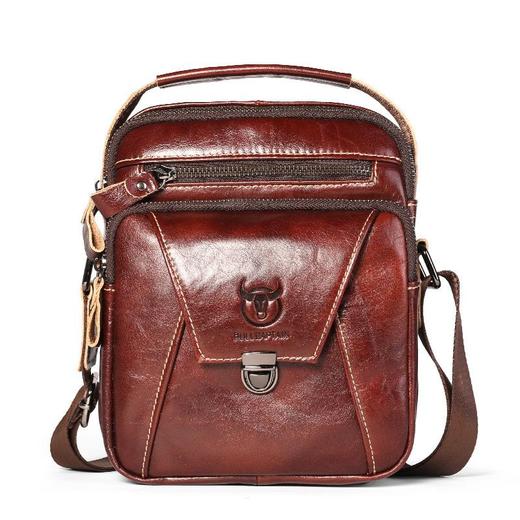 牛船长(BULLCAPTAIN) 头层牛皮单肩斜挎包男士复古牛皮包 商品图4