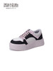 西村名物2023秋季新品女厚底黑白色面包板鞋休闲熊猫鞋皮面T23CM35771 商品缩略图0