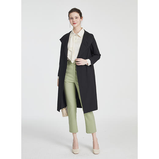 司歌轻薄中长风衣通勤廓形宽松R881359 商品图2