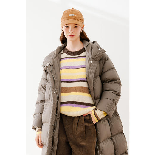 【严选】诗凡黎冬基础撞色不规则条纹圆领毛衣SEA131071 商品图4