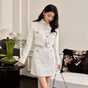 西遇小香风梭织外套秋冬新款米白色设计感宽松长袖短款上衣12138849 商品缩略图0