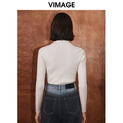 VIMAGE纬漫纪冬季新款时尚修身显瘦针织衫V2001615 商品图4