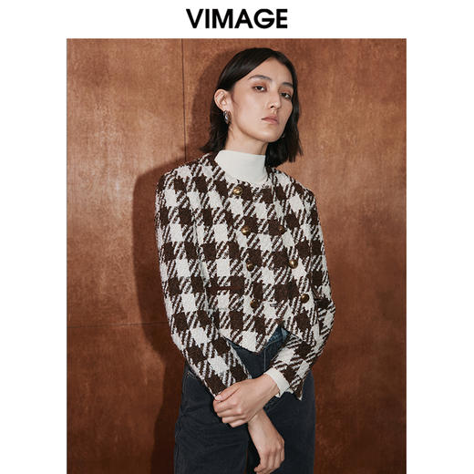 VIMAGE纬漫纪冬季新款个性百搭洋气短款显瘦外套女V2003621 商品图3
