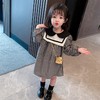【海军领格子连衣裙，增添了童趣和甜美感！】2023春秋装女童海军领格子连衣裙儿童娃娃领公主裙女宝宝洋气裙子心机设计，给孩子们带来舒适的穿着体验！lmsh 商品缩略图0