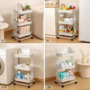小推车置物架家用落地零食推车卫生间卧室客厅可移动收纳架懒角落同款 商品缩略图1