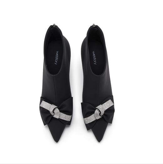 westory2023秋季新品细跟尖头短筒靴蝴蝶结单靴W23DS83011 商品图2