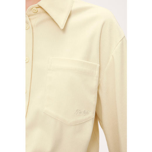 【严选】诗凡黎冬基础微宽松贴袋精致绣花衬衫SEA120741 商品图3