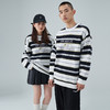 西遇美式条纹毛衣新款复古日系慵懒风oversize针织衫上衣男11932256 商品缩略图3
