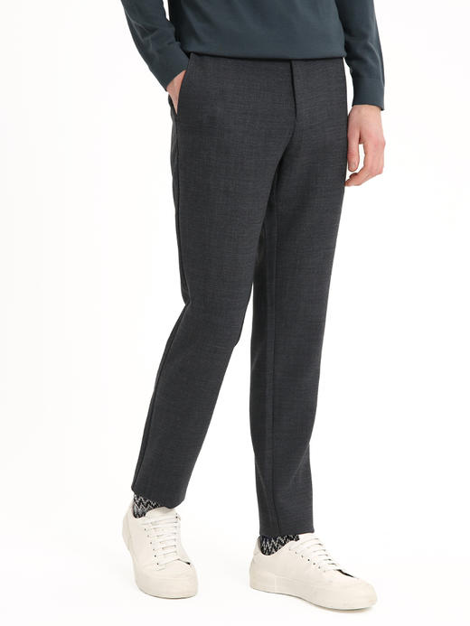 callisto熔岩灰绵羊毛混纺宽松休闲裤   FSCPW128C DG 商品图0