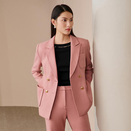 EITIE爱特爱冬季新款保暖翻领洋气显瘦短款毛呢外套6803511 商品图2