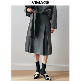 VIMAGE纬漫纪冬季新款修身显瘦高腰半裙半身裙V2006621半