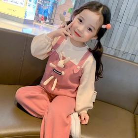 【休闲两件套，可爱又时髦！】女童套装春装2023新款儿童可爱网红套装洋气给小女孩带来时尚与舒适的穿着体验lm