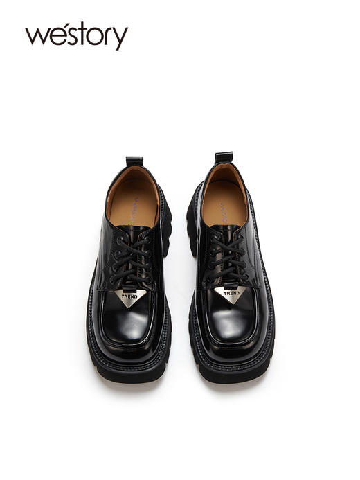 westory2023秋季新款厚底超轻百搭系带单鞋乐福鞋S23CM74041 商品图1