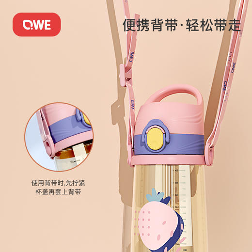 QWEppsu材质儿童出游水杯带吸管杯子刻度壶直饮孕妇可用材质（赠吸管刷+杯刷） 商品图0