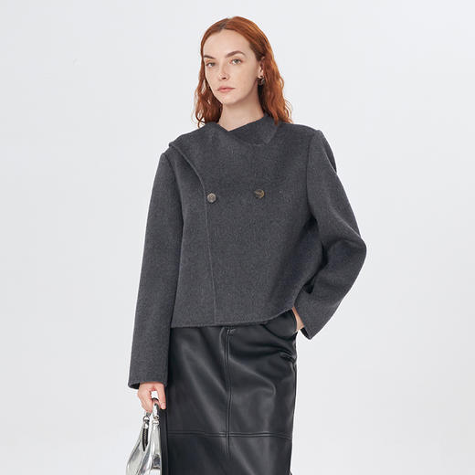 Self Who骆驼绒羊毛双面呢外套女冬季2023新款高级感宽松毛呢大衣 商品图1