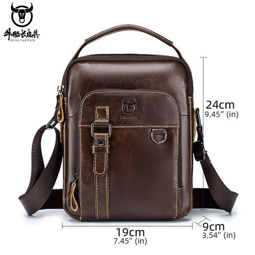 牛船长皮具斜跨包男真皮单肩包头层牛皮外贸复古男包 商品图1