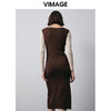 VIMAGE纬漫纪冬季新款设计感小众收腰气质连衣裙V2001616 商品缩略图5