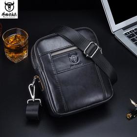 牛船长皮具新款真皮斜挎包男士休闲时尚单肩包头层牛皮手机小皮包