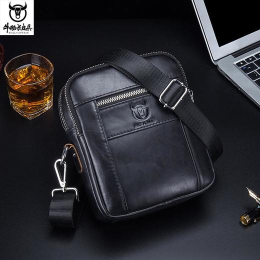 牛船长皮具新款真皮斜挎包男士休闲时尚单肩包头层牛皮手机小皮包 商品图0