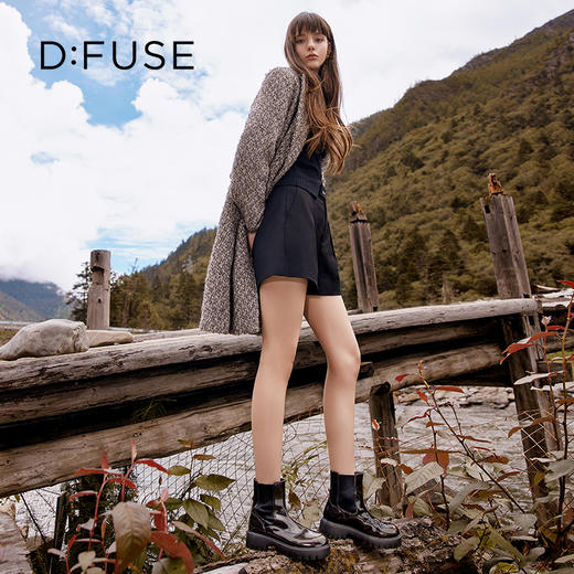 Dfuse迪芙斯冬季新款圆头厚底经典百搭切尔西短靴DF34116207 商品图7