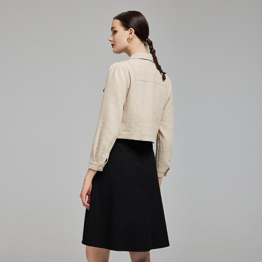 NG843斯尔丽2023秋季新款翻领小外套搭配无袖圆领连衣裙 商品图1