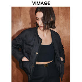 VIMAGE纬漫纪冬季新款纯色时尚个性短款外套女V2011601