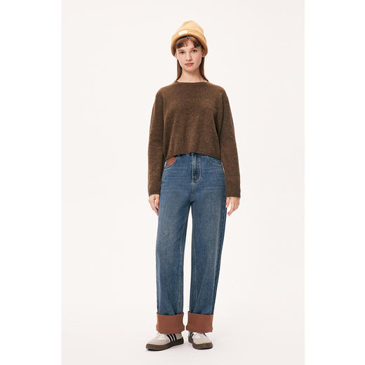 【严选】诗凡黎冬圆领宽松H廓型套头衫7EA133201 商品图1