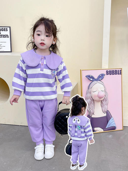 【长袖洋气公主卫衣两件套！】女童秋季套装2023新品长袖洋气公主卫衣两件套儿童春秋韩版休闲服lmsh 商品图0