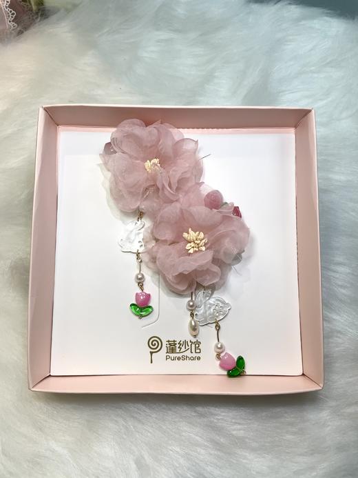 pureshare蓬纱馆 中秋发饰郁金香绢花对夹 商品图0