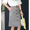 【现货款】黑白格子半身裙2023春夏新款韩版别致高腰修身中长款包臀裙 商品缩略图4